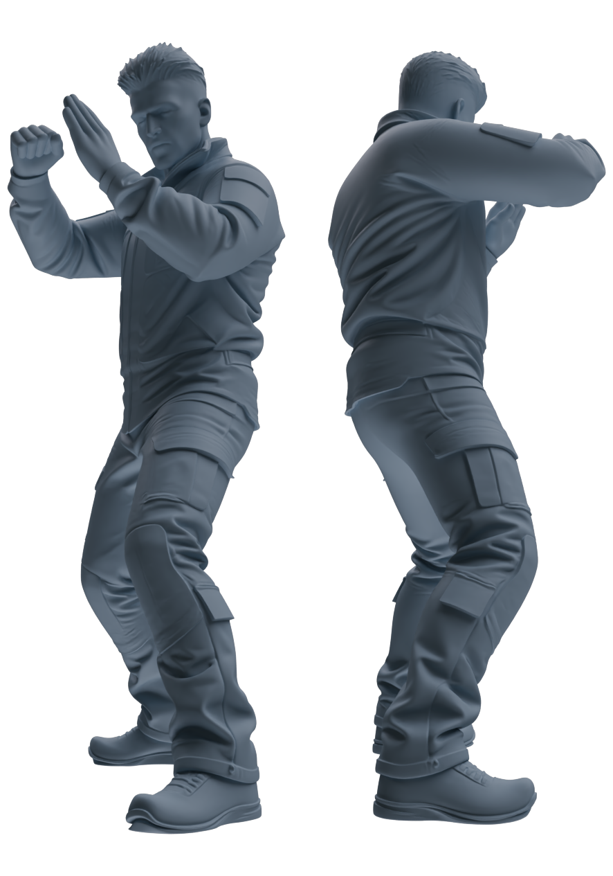 Detail view of MRY-SFW LYGR684 Modern U.S. Military Six-Person Combat Group Model