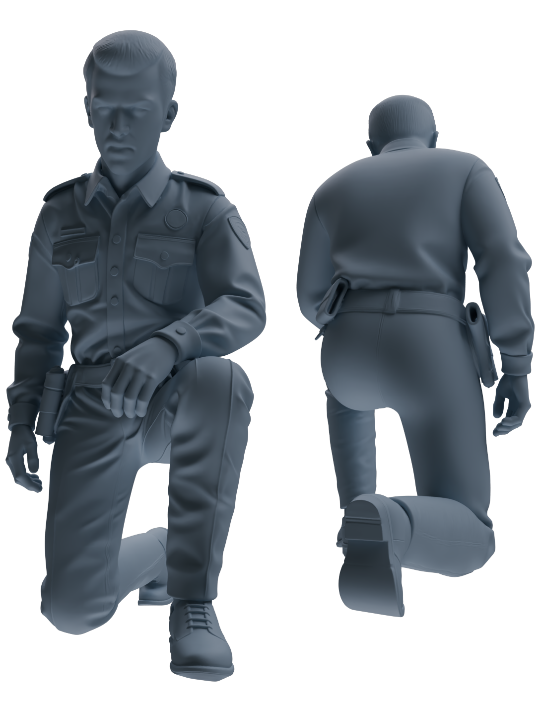 Detail view of MRY-SFW LYGR674 Los Angeles Patrol Police Six-Person Daily Routine Model