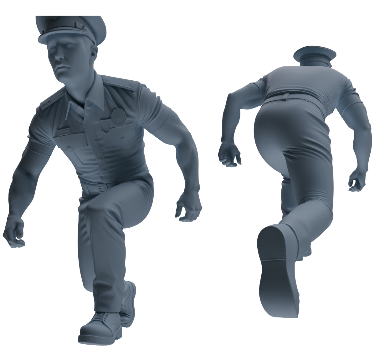 Detail view of MRY-SFW LYGR764 Modern Hong Kong Police Six-Person Ambush Group Model