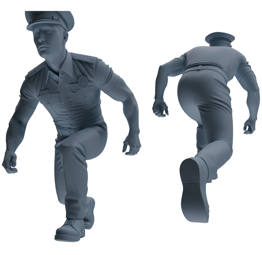 Detail view of MRY-SFW LYGR764 Modern Hong Kong Police Six-Person Ambush Group Model