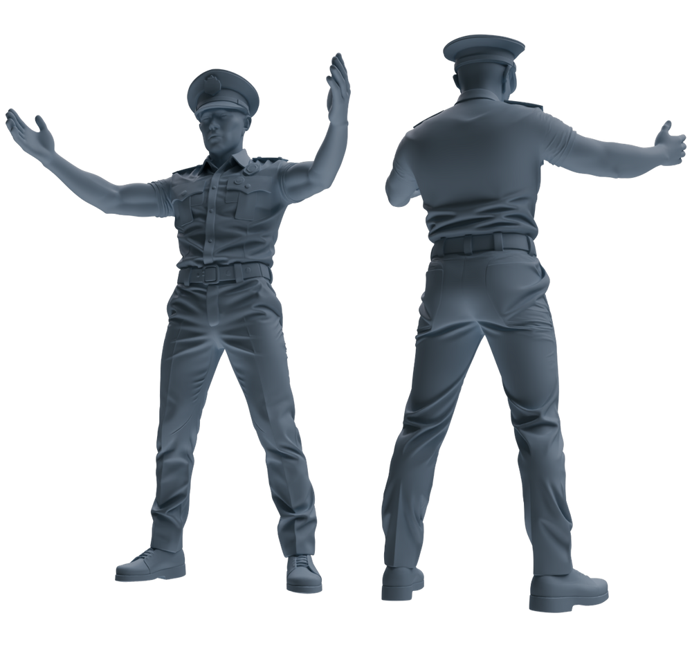 Detail view of MRY-SFW LYGR767 Modern Hong Kong Police Six-Person Daily Routine 2 Model