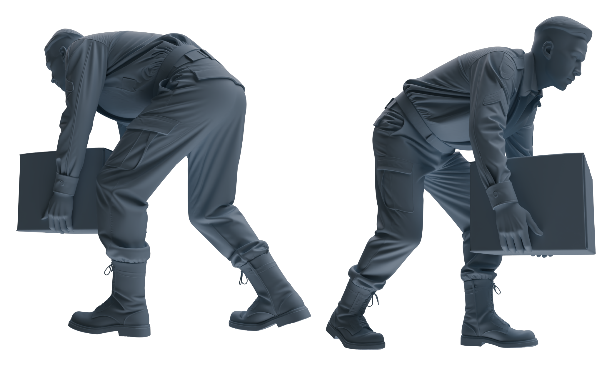 Detail view of MRY-SFW LYGR591 Historical WWII U.S. Army Six-Person Carrying Group Model