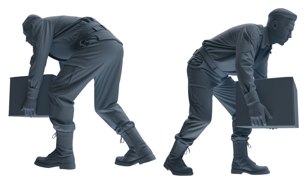 Detail view of MRY-SFW LYGR591 Historical WWII U.S. Army Six-Person Carrying Group Model