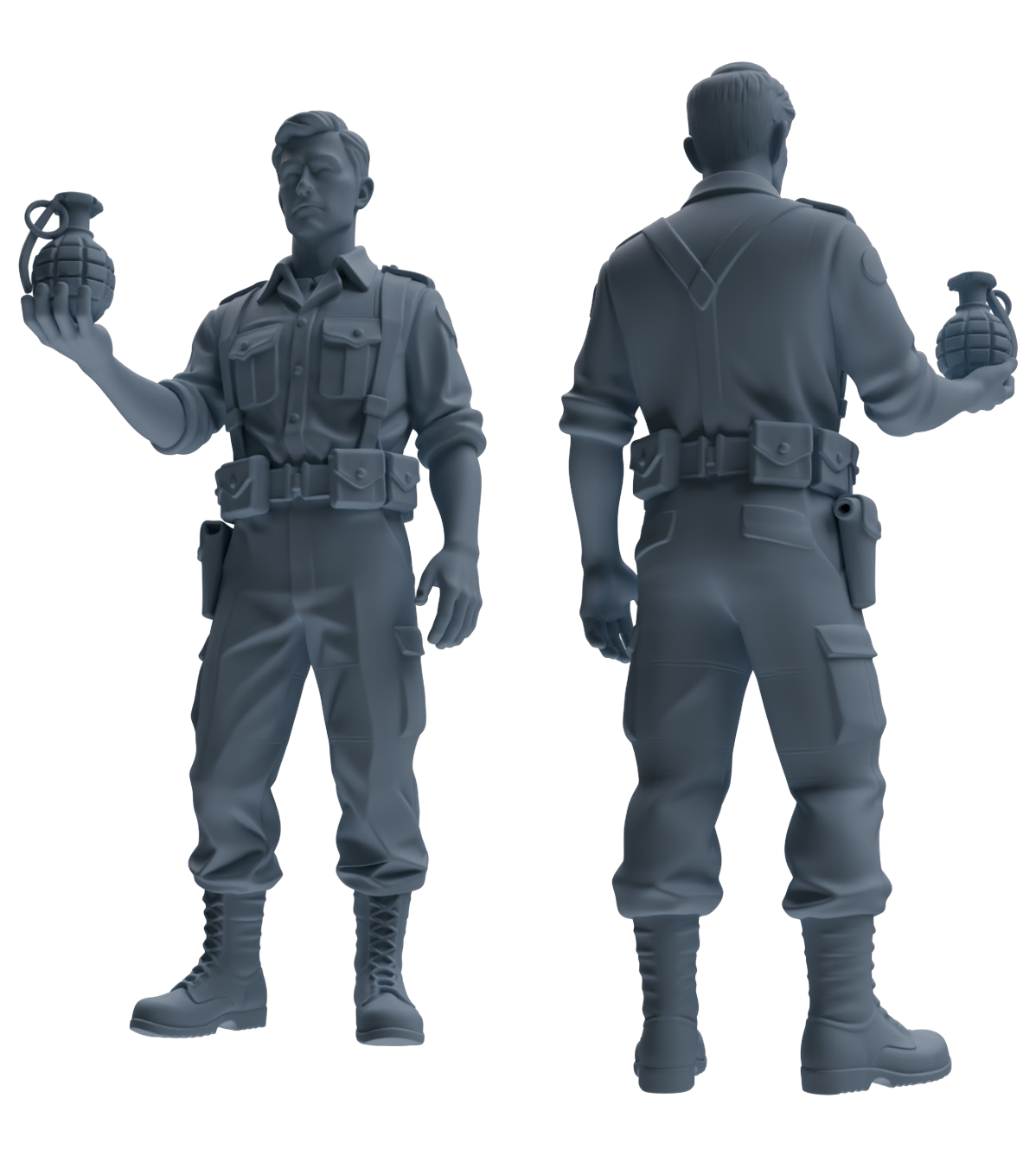 MRY-SFW SSTR175 Miniatures Soldier Model Kit Combat Soldier Pose Modern Model 6 pcs