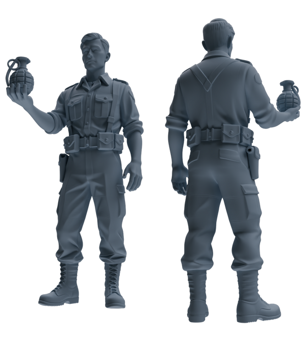 MRY-SFW SSTR175 Miniatures Soldier Model Kit Combat Soldier Pose Modern Model 6 pcs