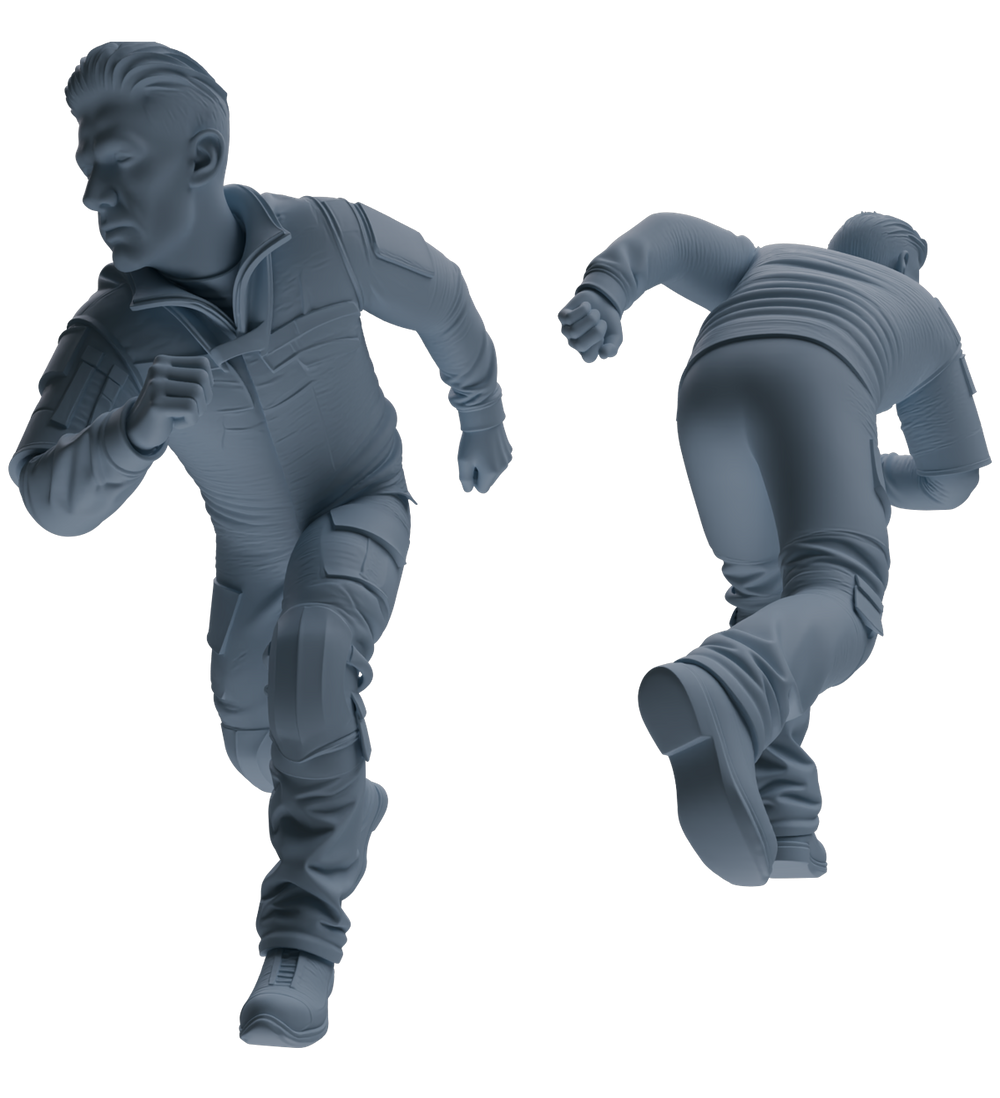 Detail view of MRY-SFW LYGR688 Modern U.S. Military Six-Person Crawling Group Model