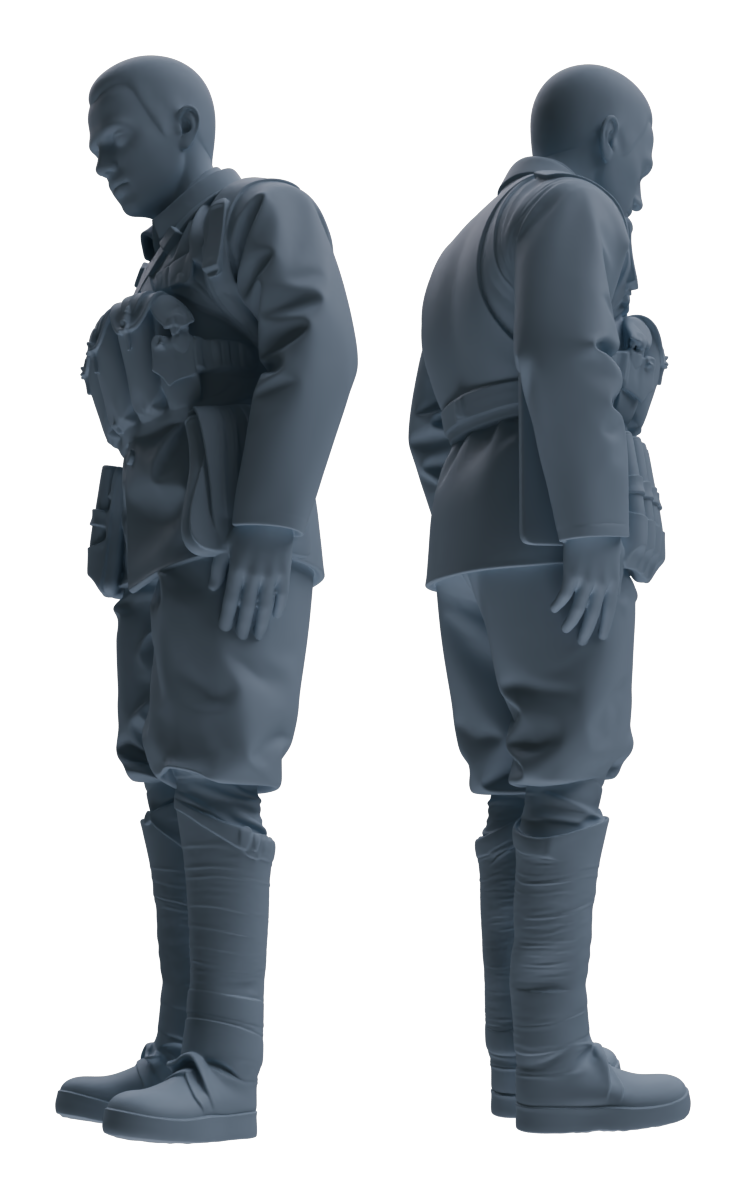 Detail view of MRY-SFW LYGR610 Historical People's Liberation Army Six-Person Command Group Model