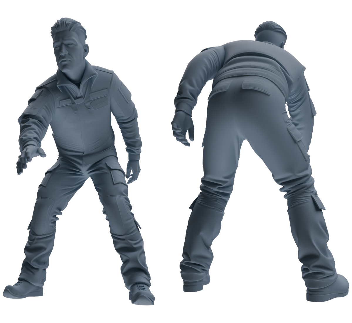 Detail view of MRY-SFW LYGR687 Modern U.S. Military Six-Person Groping Group Model