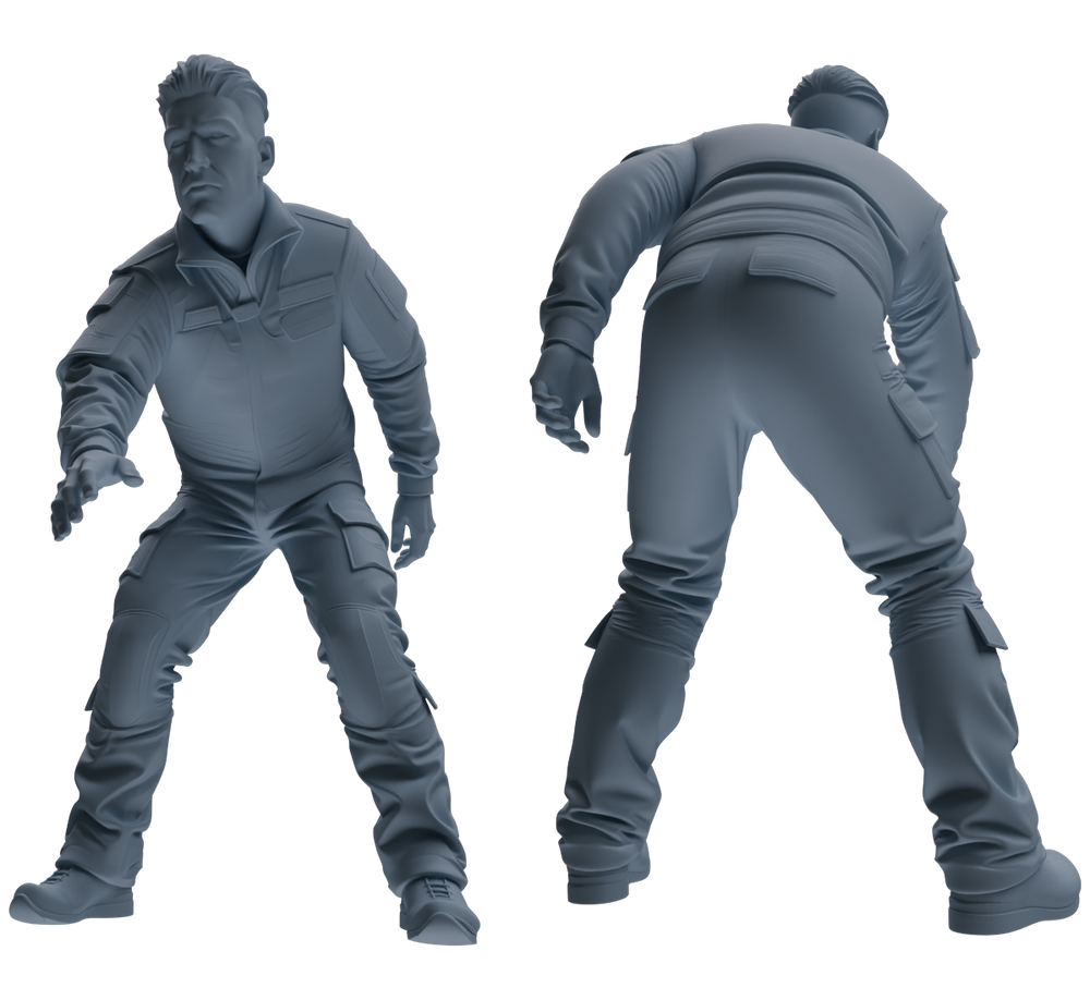 Detail view of MRY-SFW LYGR687 Modern U.S. Military Six-Person Groping Group Model