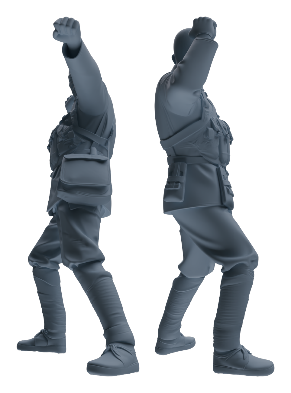 Detail view of MRY-SFW LYGR609 Historical People's Liberation Army Seven-Person Battle Group Model