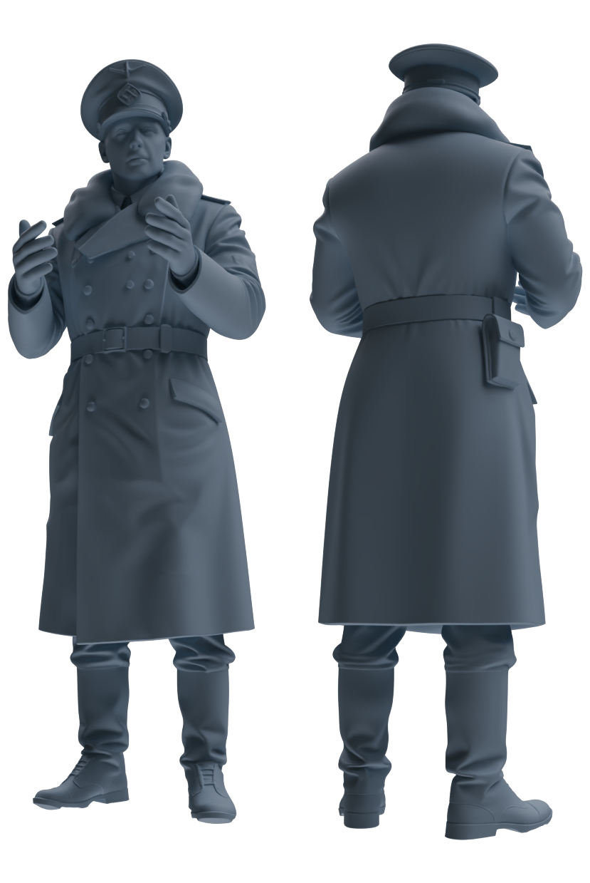 Detail view of MRY-SFW LYGR705 WWII German Army War Scene Six-Person Daily Routine Group Model