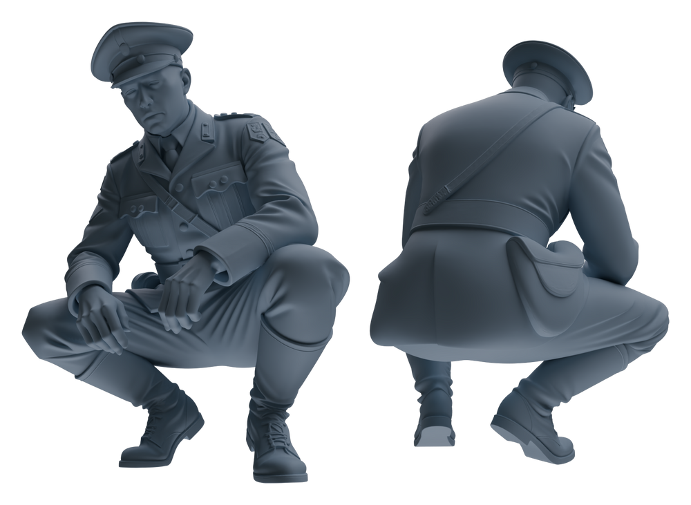 Detail view of MRY-SFW LYGR579 WWII French Army Six-Person Punishment Group Model