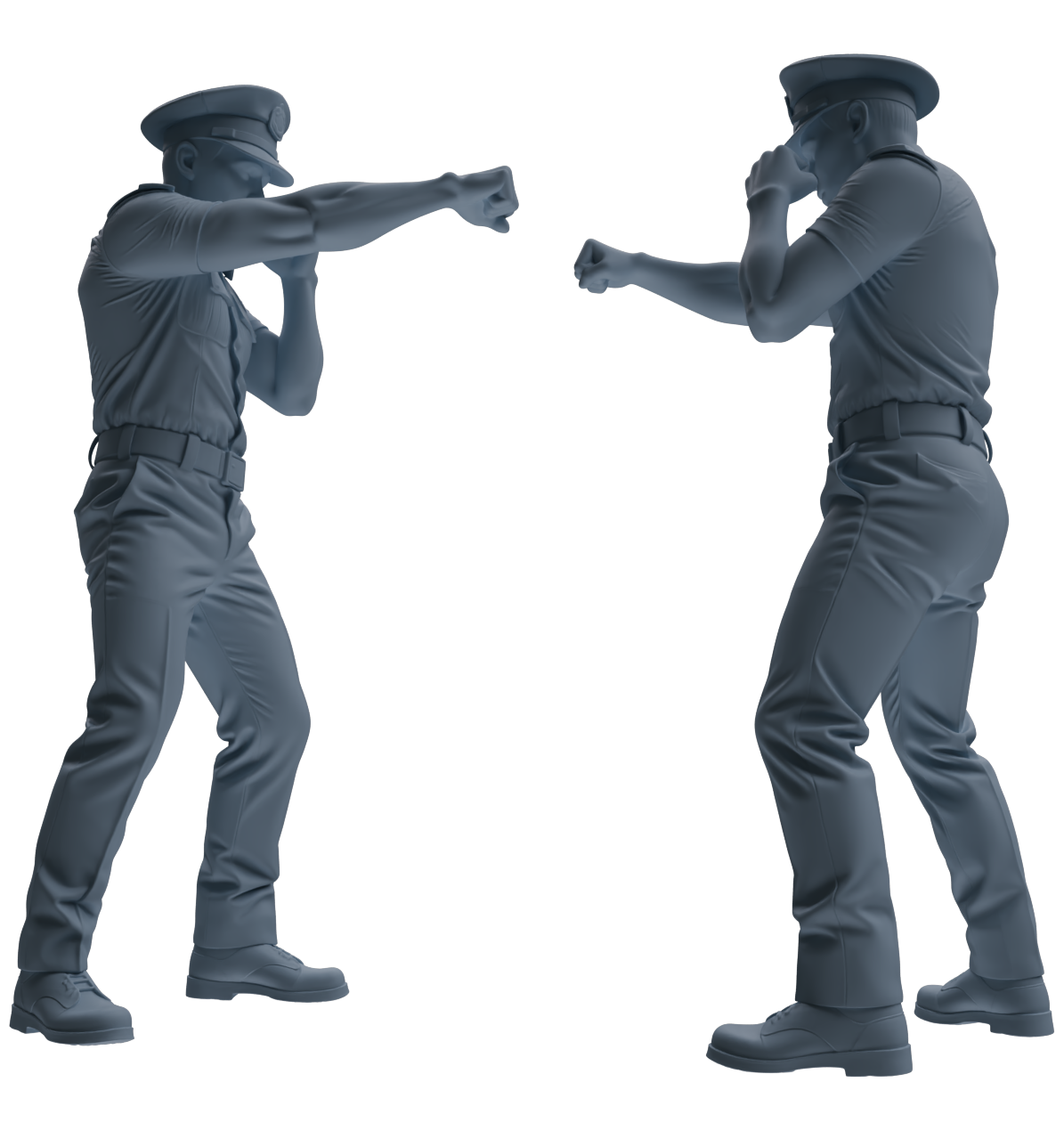 Detail view of MRY-SFW LYGR763 Modern Hong Kong Police Six-Person Combat Group Model