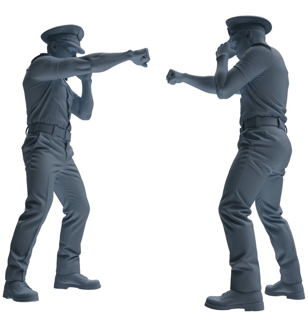 Detail view of MRY-SFW LYGR763 Modern Hong Kong Police Six-Person Combat Group Model