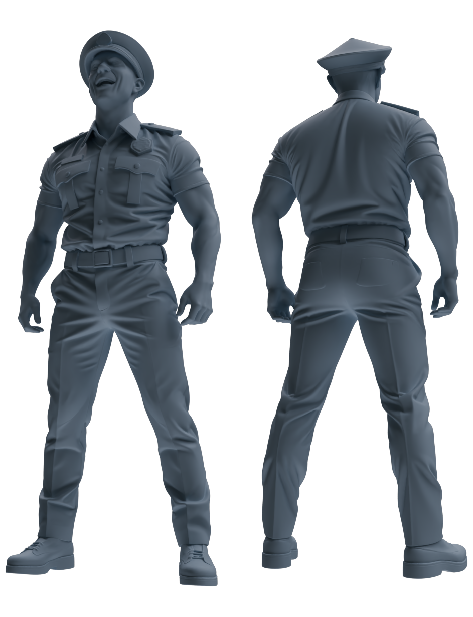 Detail view of MRY-SFW LYGR771 Modern Hong Kong Police Six-Person Entertainment Group Model