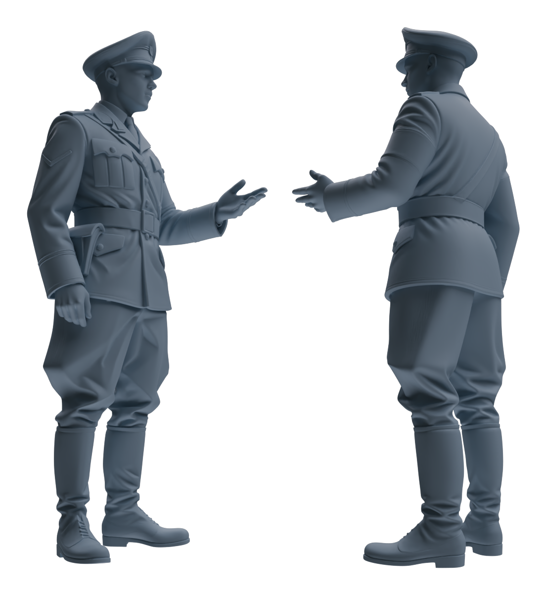 Detail view of MRY-SFW LYGR584 WWII French Army Six-Person Daily Routine 2 Model