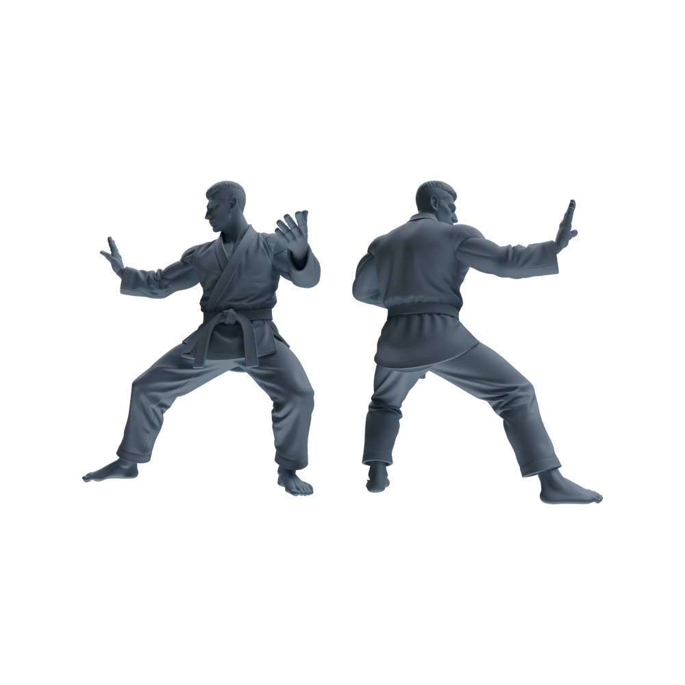 Detail view of MRY-SFW LYTR815 Karate Male Athlete Figure Modern Model 6 pcs Miniature Car Diorama Figures Scene Props Accessories Resin Model