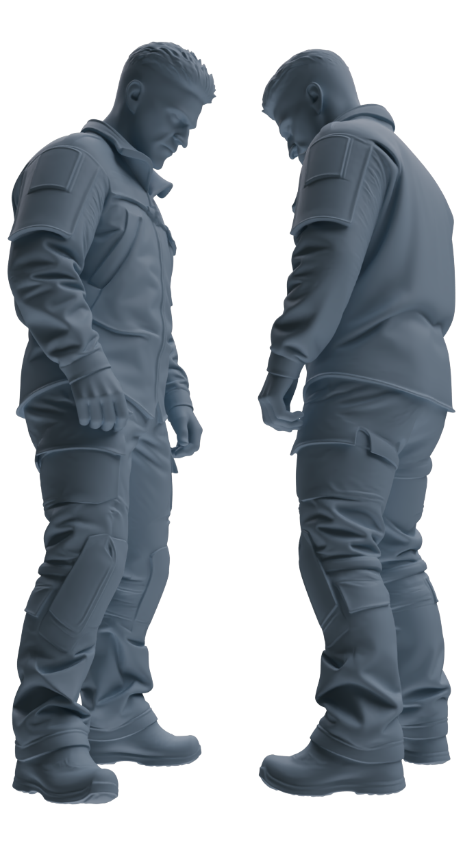 Detail view of MRY-SFW LYGR686 Modern U.S. Military Seven-Person Eating Group Model