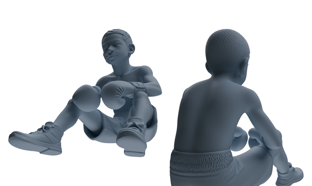 Detail view of MRY-SFW LYTR831 Child Boxer Figure Modern Model 6 pcs Miniature Car Diorama Figures Scene Props Accessories Resin Model