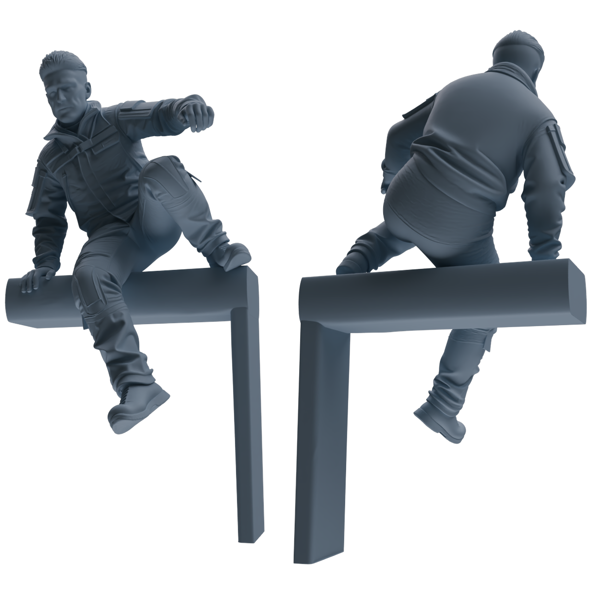 Detail view of MRY-SFW LYGR696 Modern U.S. Military Eight-Person Training Group Model
