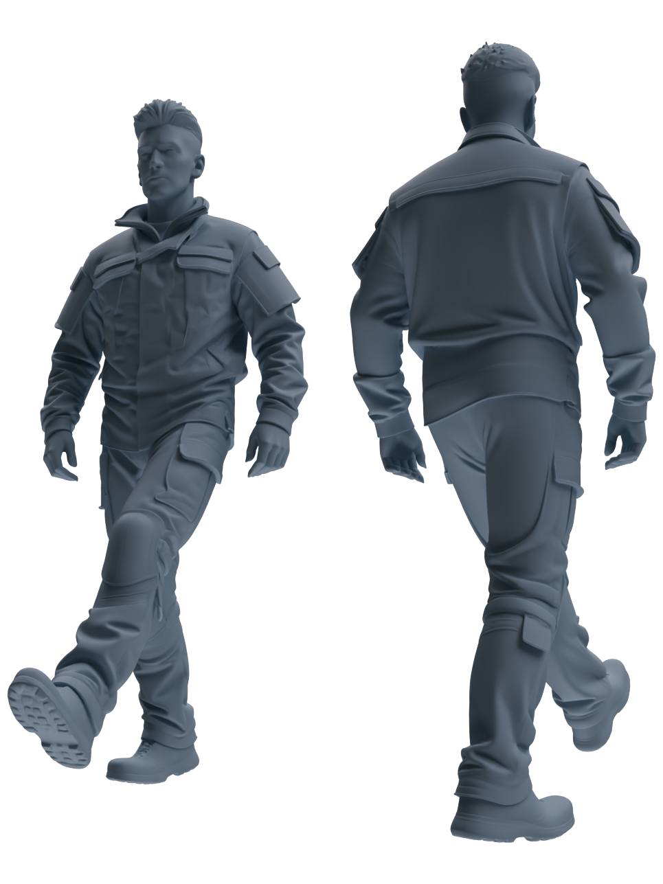 Detail view of MRY-SFW LYGR701 Modern U.S. Military Six-Person Tactics Group Model