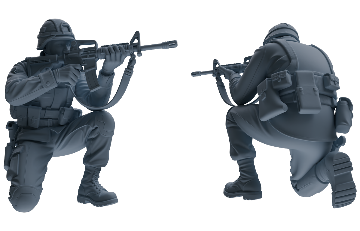 MRY-SFW SSTR207 Miniatures Soldier Model Kit Multi-Pose Combat Soldier Modern Model 6 pcs