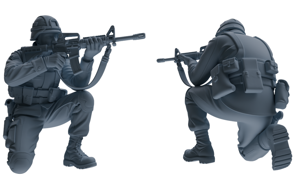 MRY-SFW SSTR207 Miniatures Soldier Model Kit Multi-Pose Combat Soldier Modern Model 6 pcs