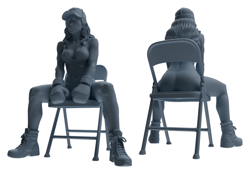 Detail view of MRY-SFW LYTR828 Female Boxer Figure Modern Model 6 pcs Miniature Car Diorama Figures Scene Props Accessories Resin Model