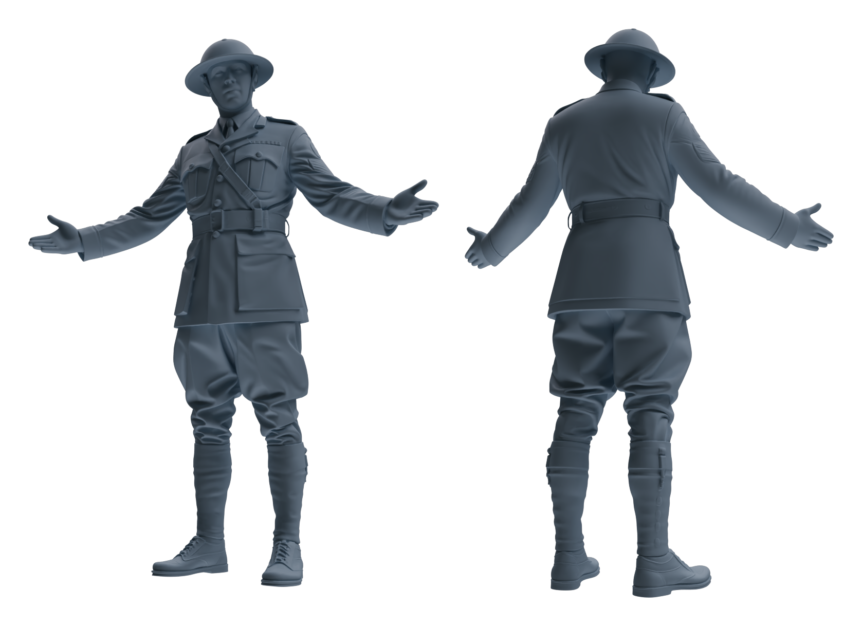 Detail view of MRY-SFW LYGR599 Historical WWII British Army Six-Person Daily Routine Model