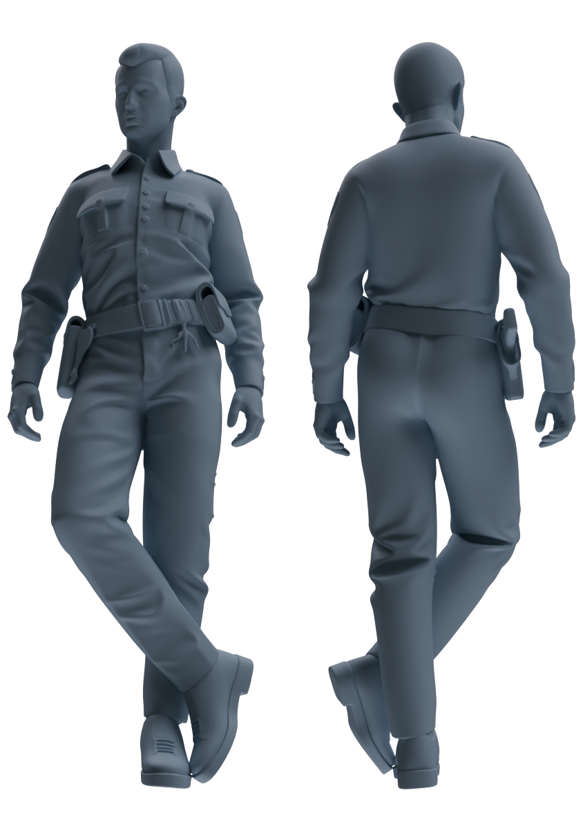 Detail view of MRY-SFW LYGR675 Los Angeles Patrol Police Six-Person Daily Routine 2 Model