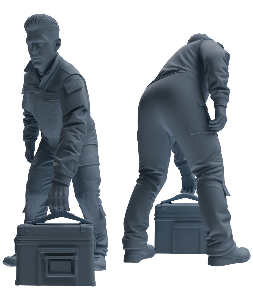 Detail view of MRY-SFW LYGR699 Modern U.S. Military Six-Person Combat Readiness Group Model