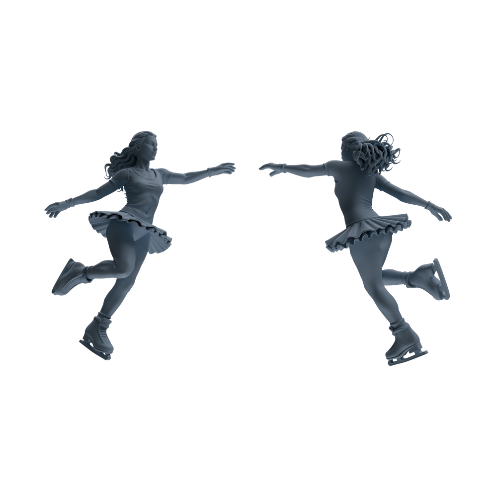 Detail view of MRY-SFW LYTR801 Figure Skating Figure Modern Model 6 pcs Miniature Car Diorama Figures Scene Props Accessories Resin Model