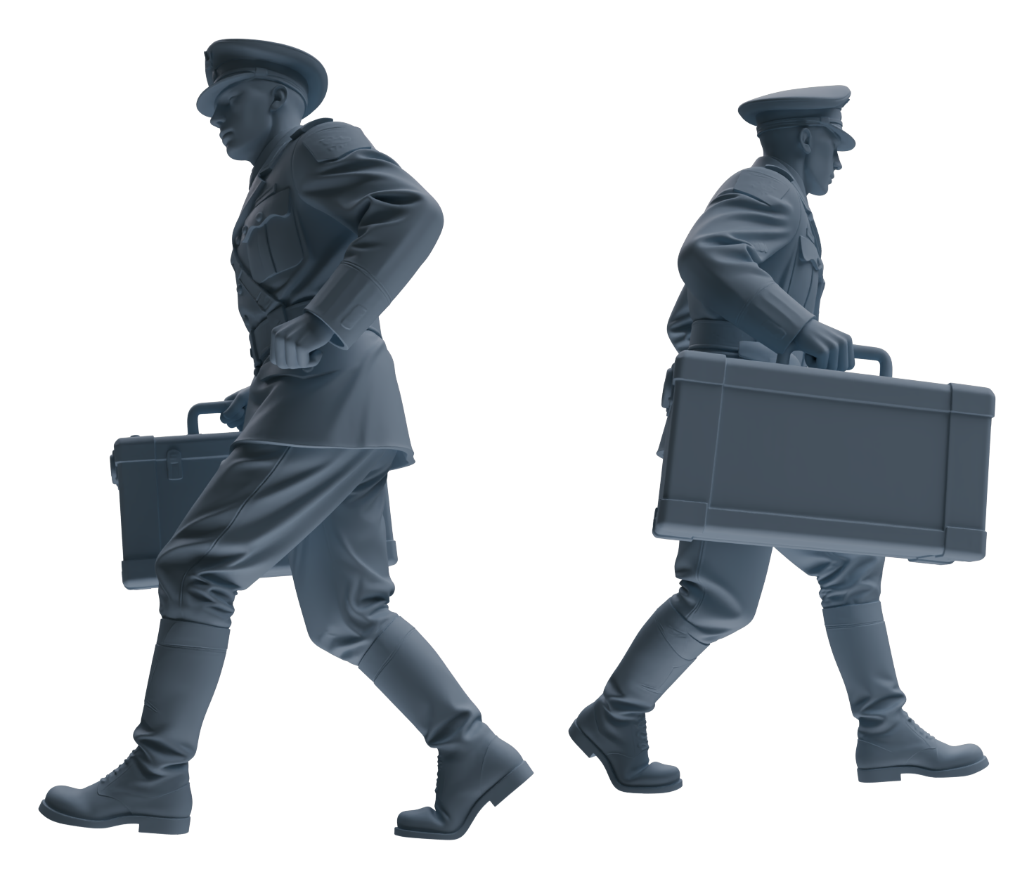 Detail view of MRY-SFW LYGR578 WWII French Army Five-Person Carrying Group Model