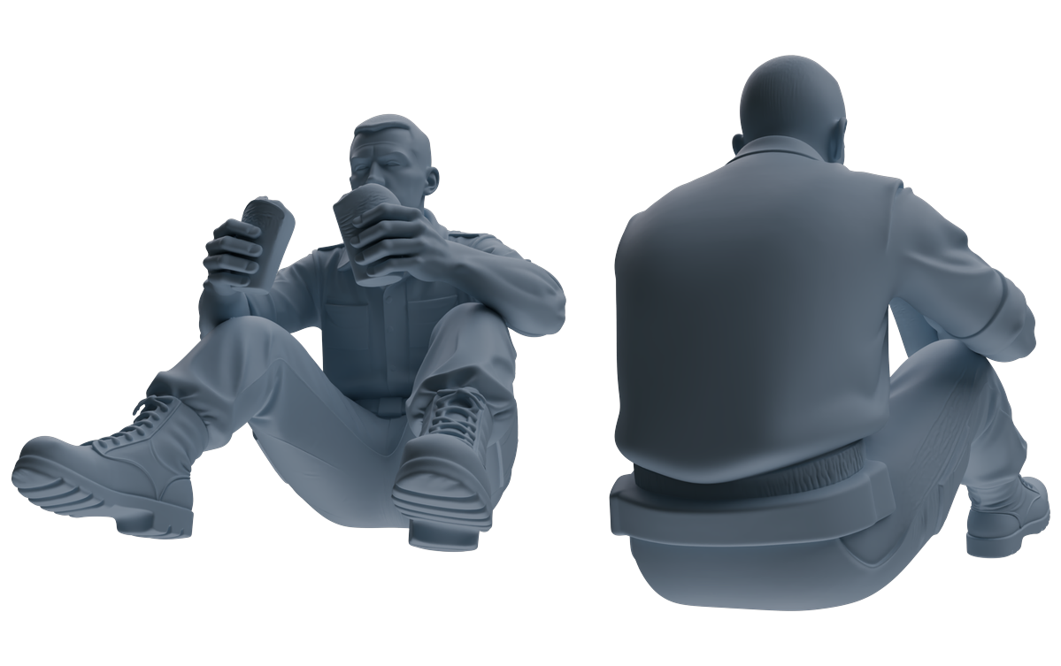 MRY-SFW SSTR178 Miniatures Soldier Model Kit Resting Soldier Pose Modern Model 6 pcs