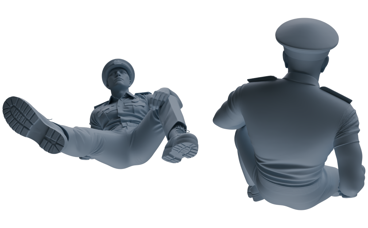 Detail view of MRY-SFW LYGR770 Modern Hong Kong Police Seven-Person Rest Group Model