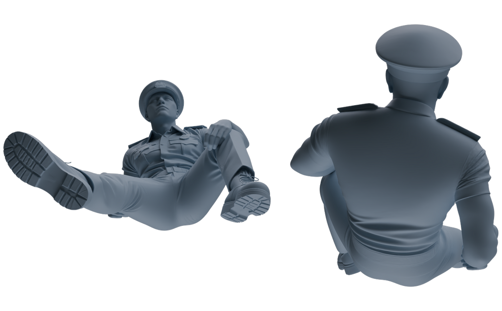 Detail view of MRY-SFW LYGR770 Modern Hong Kong Police Seven-Person Rest Group Model