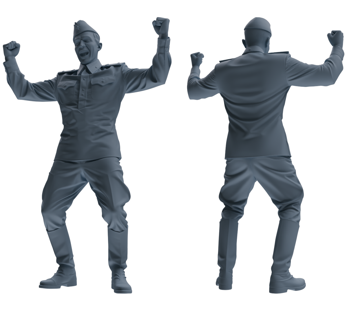 Detail view of MRY-SFW LYGR735 WWII Soviet Army War Scene Six-Person Entertainment Group Model
