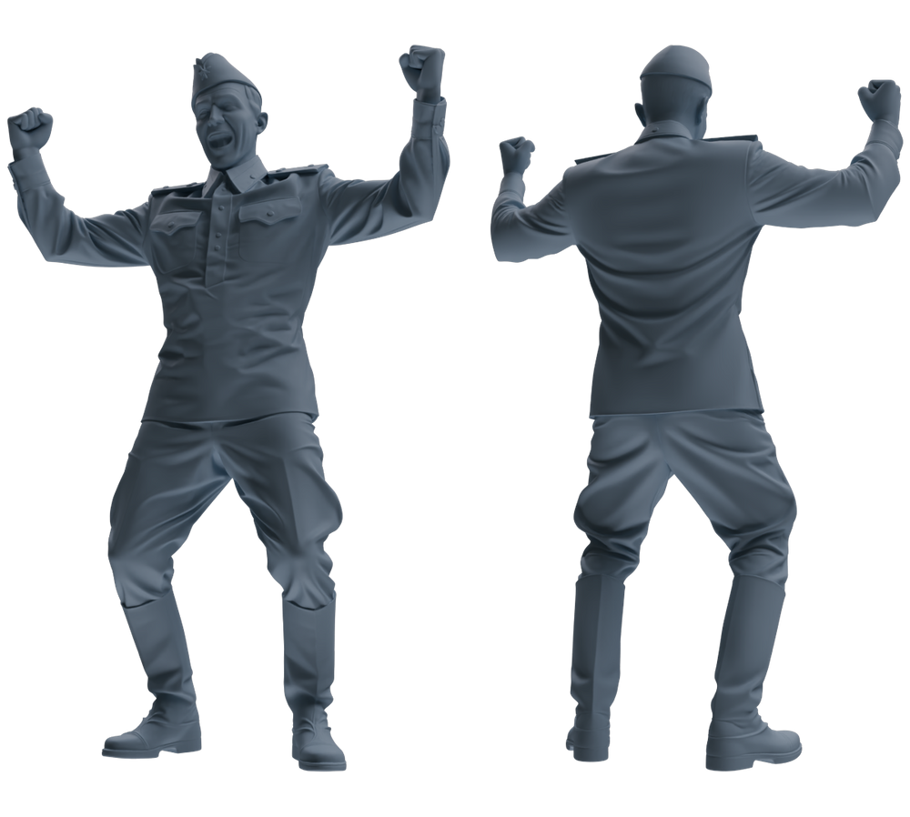 Detail view of MRY-SFW LYGR735 WWII Soviet Army War Scene Six-Person Entertainment Group Model