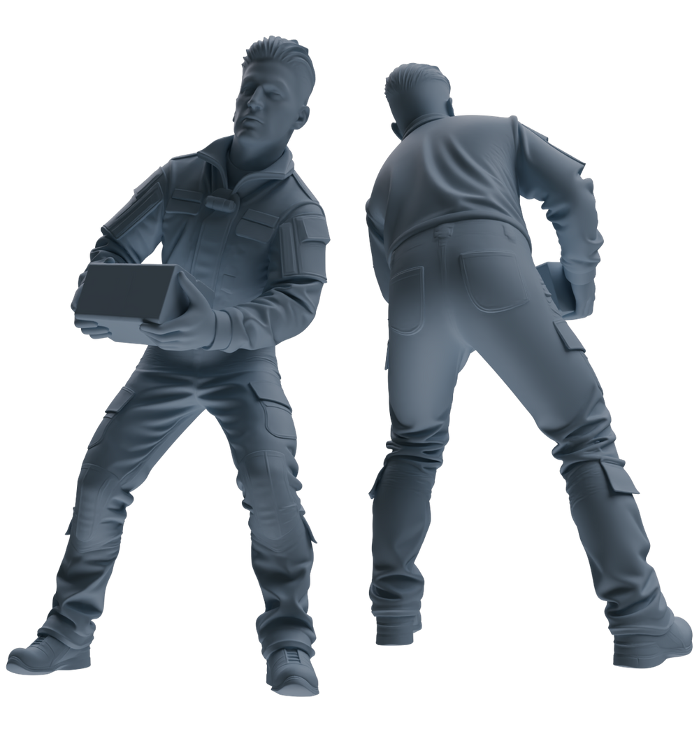 Detail view of MRY-SFW LYGR682 Modern U.S. Military Six-Person Carrying Group Model
