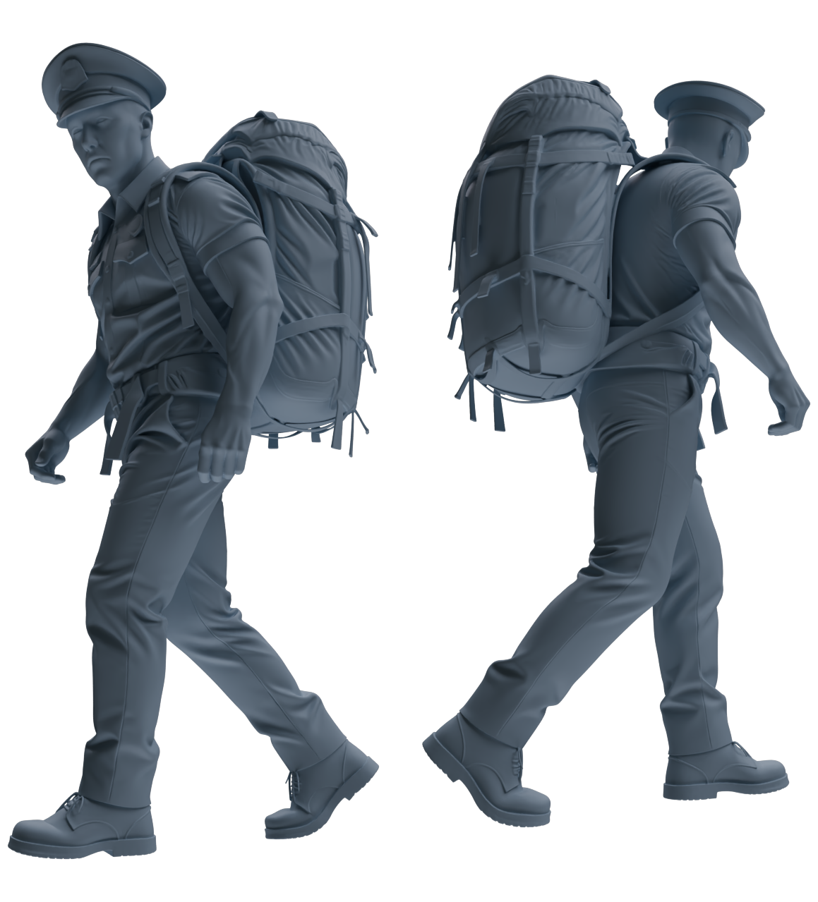 Detail view of MRY-SFW LYGR762 Modern Hong Kong Police Six-Person Carrying Group Model