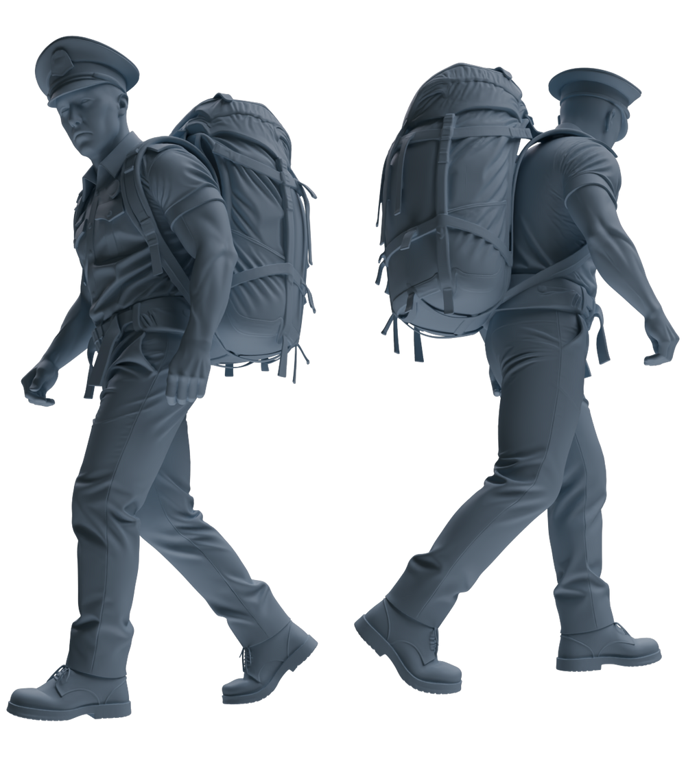 Detail view of MRY-SFW LYGR762 Modern Hong Kong Police Six-Person Carrying Group Model