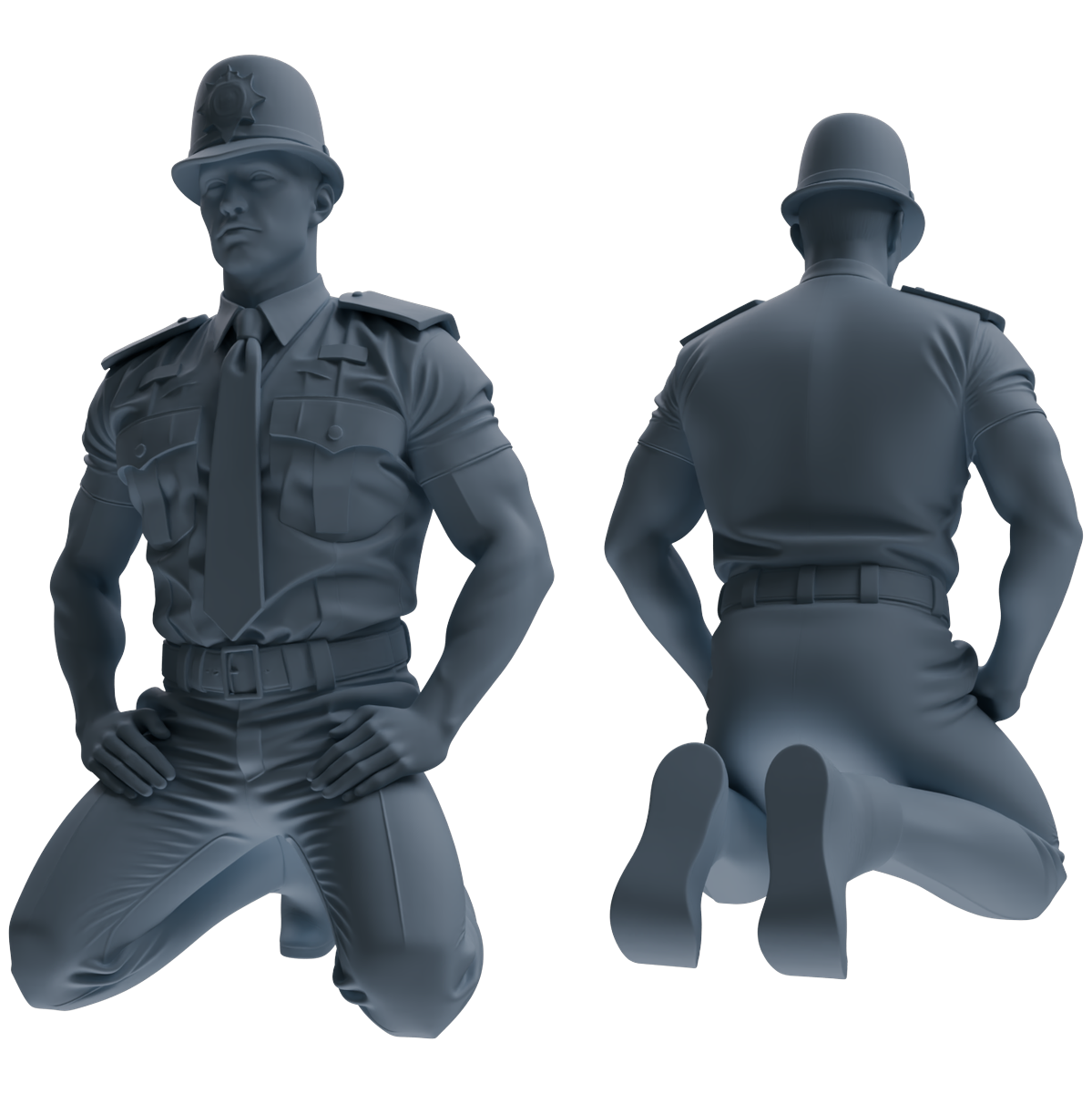 Detail view of MRY-SFW LYGR798 Modern British Police Six-Person Scolding Group Model