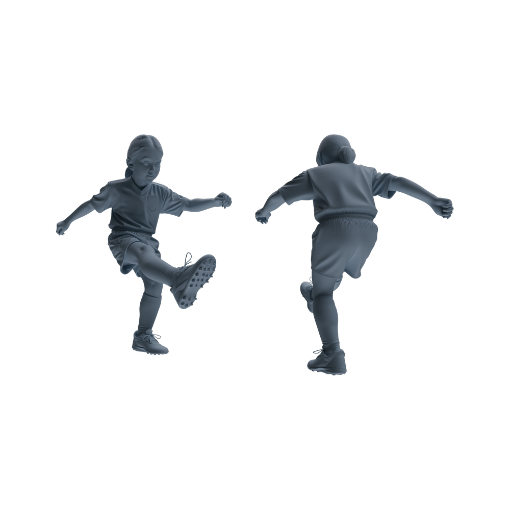 Detail view of MRY-SFW LYTR805 Female Soccer Player Figure Modern Model 6 pcs Miniature Car Diorama Figures Scene Props Accessories Resin Model