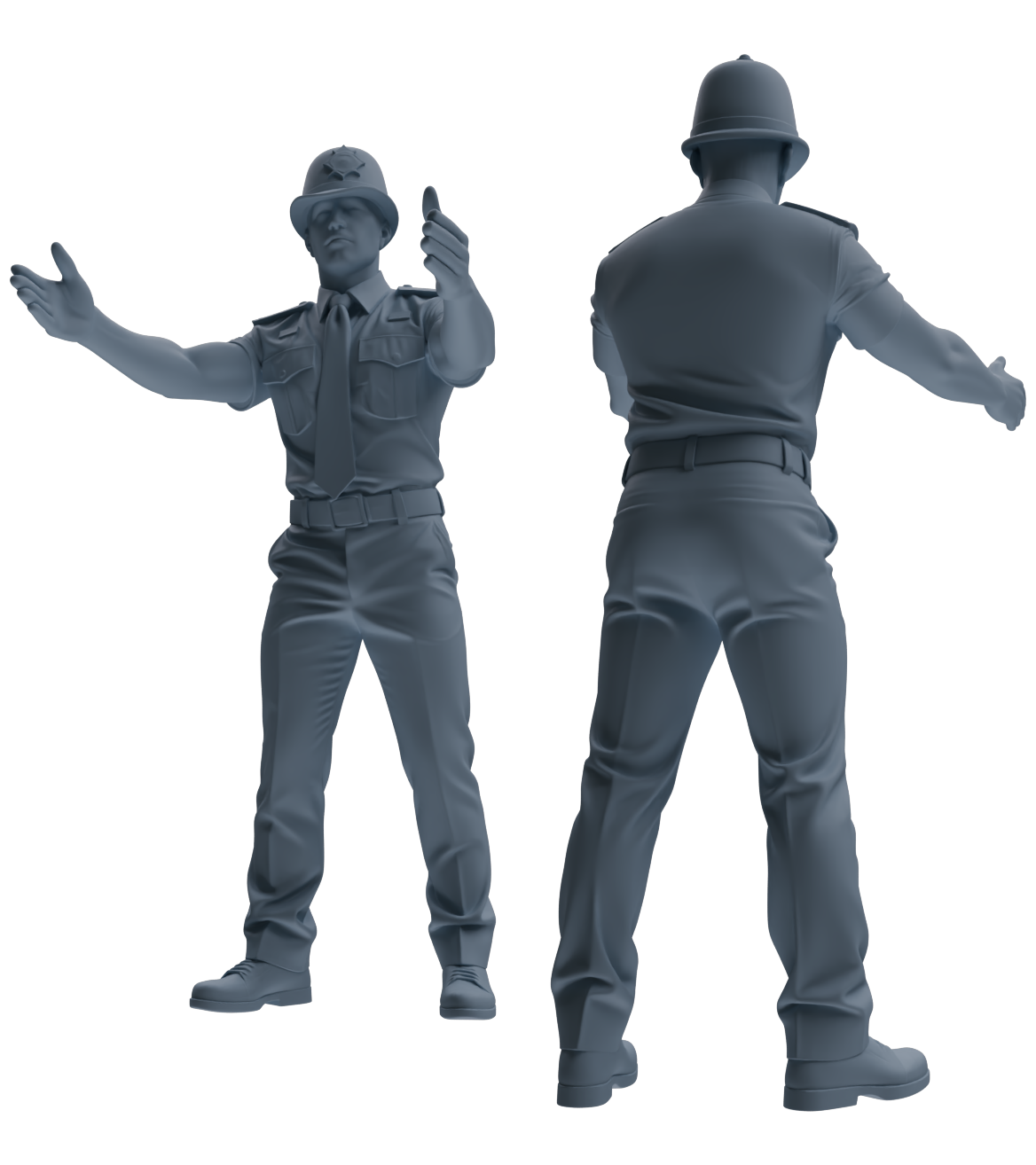 Detail view of MRY-SFW LYGR804 Modern British Police Six-Person Daily Routine Model