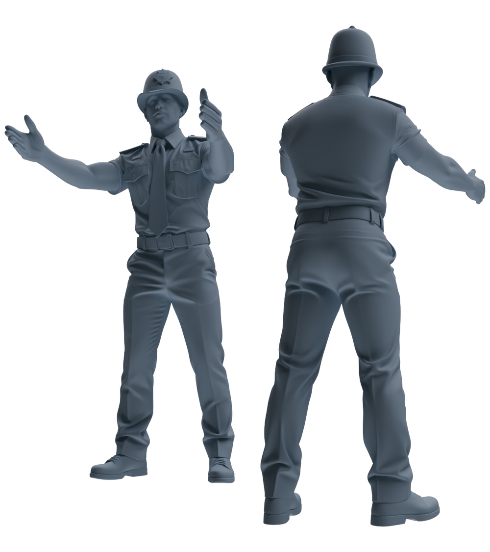 Detail view of MRY-SFW LYGR804 Modern British Police Six-Person Daily Routine Model