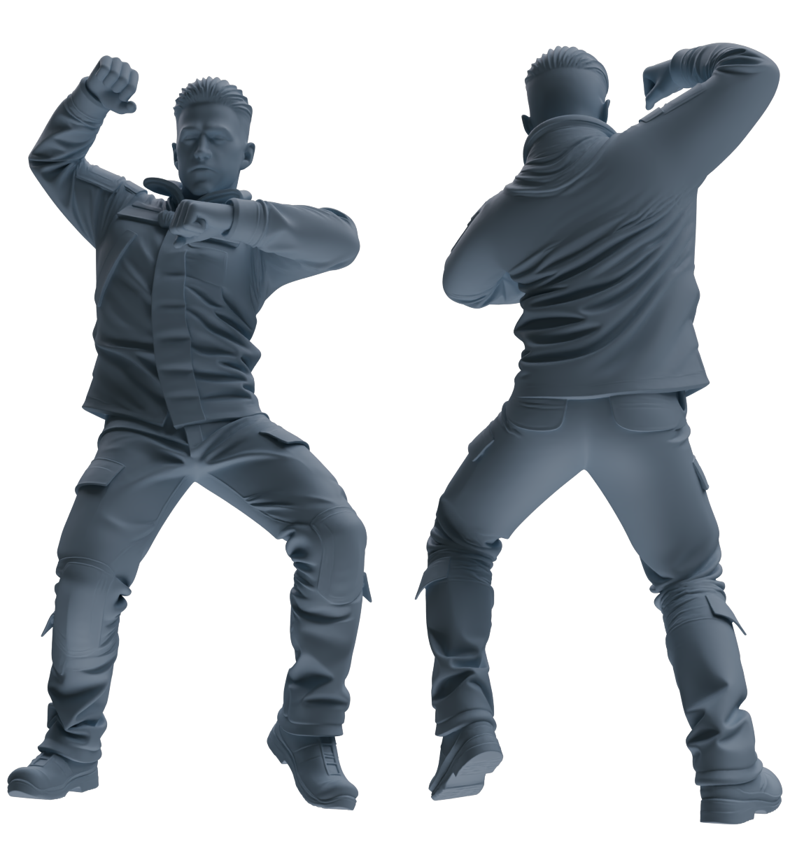 Detail view of MRY-SFW LYGR692 Modern U.S. Military Six-Person Dancing Group Model