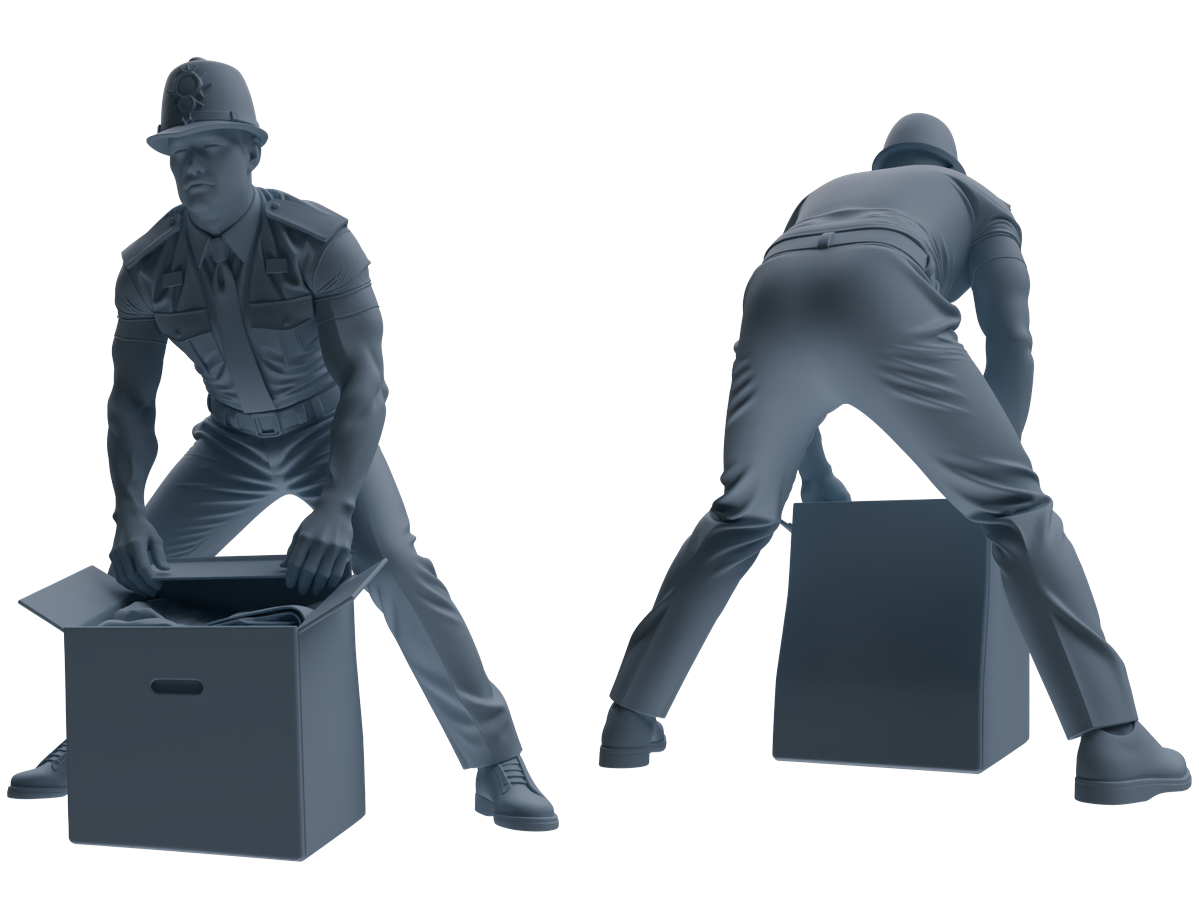 Detail view of MRY-SFW LYGR790 British Police Six-Person Combat Readiness Group Model