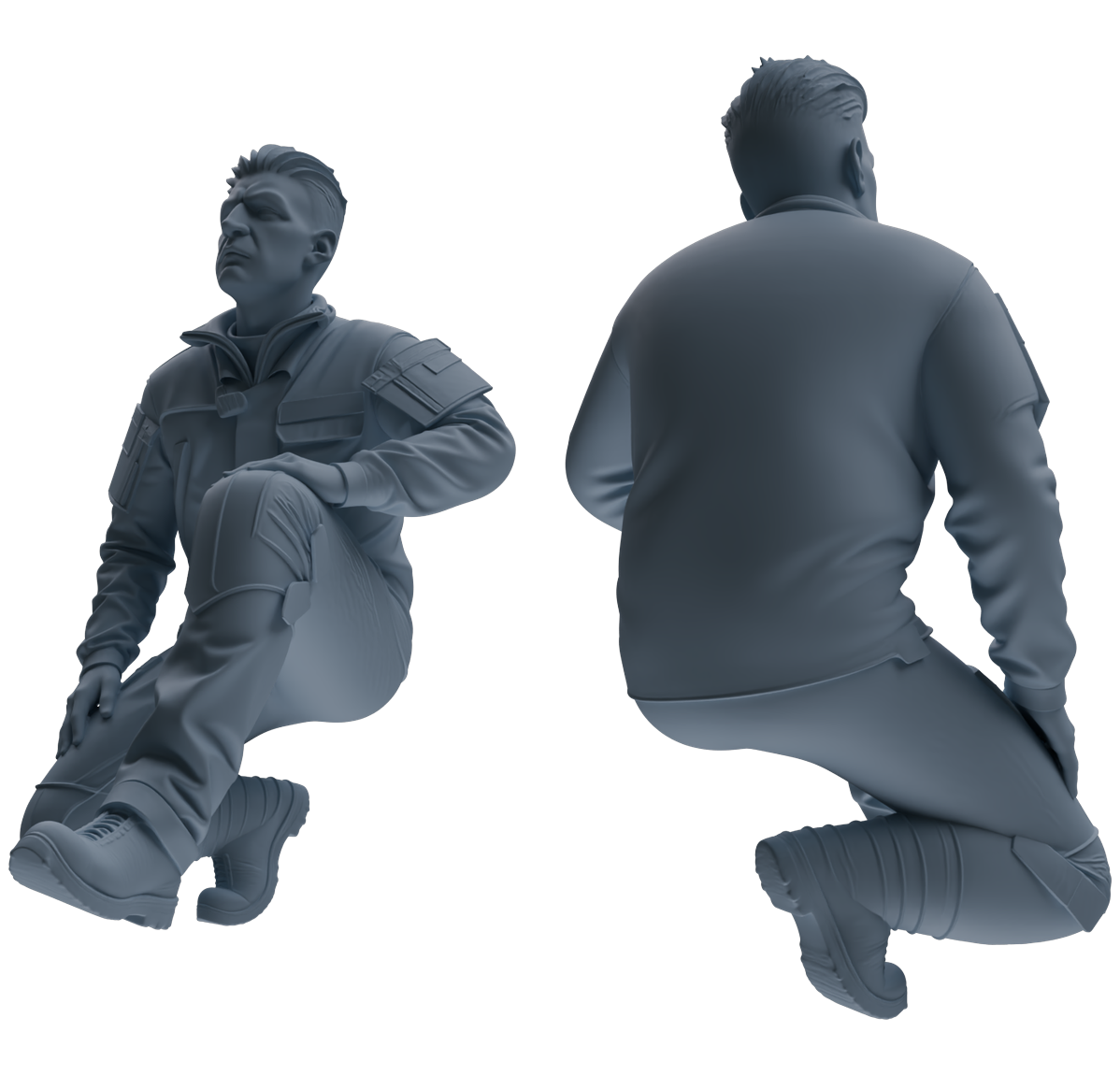Detail view of MRY-SFW LYGR698 Modern U.S. Military Six-Person Reprimand Group Model