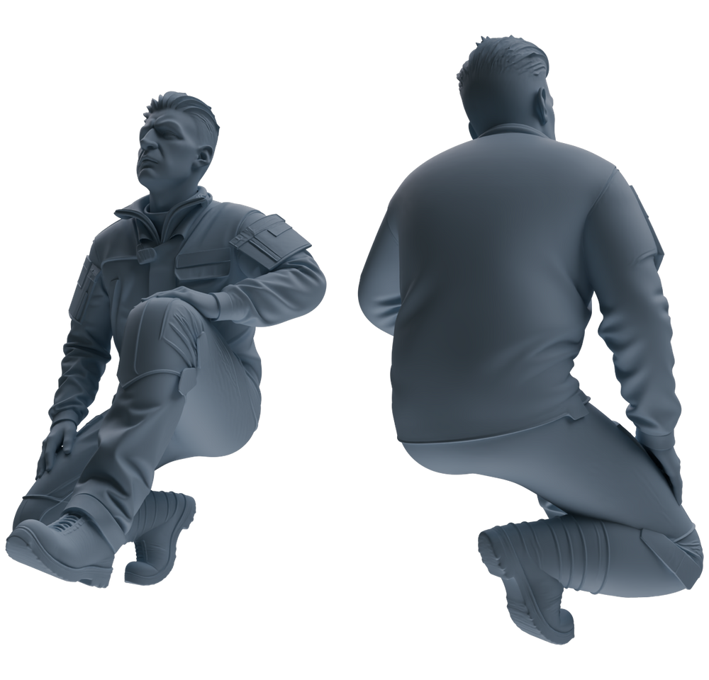 Detail view of MRY-SFW LYGR698 Modern U.S. Military Six-Person Reprimand Group Model