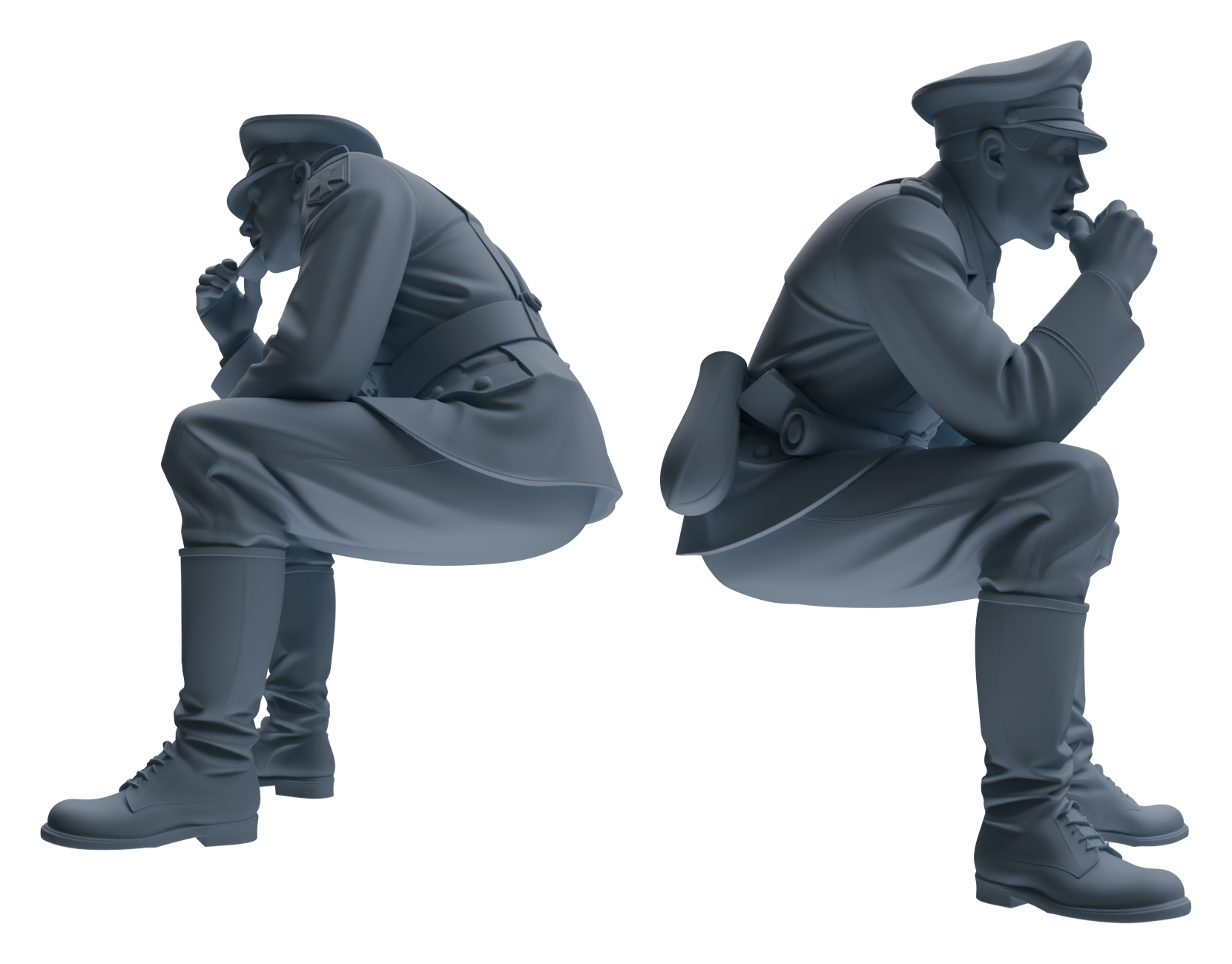 Detail view of MRY-SFW LYGR581 WWII French Army Seven-Person Eating Group Model